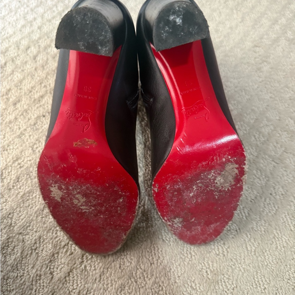Christian Louboutin Black Heeled Boots with Red Sole - Picture 3 of 3